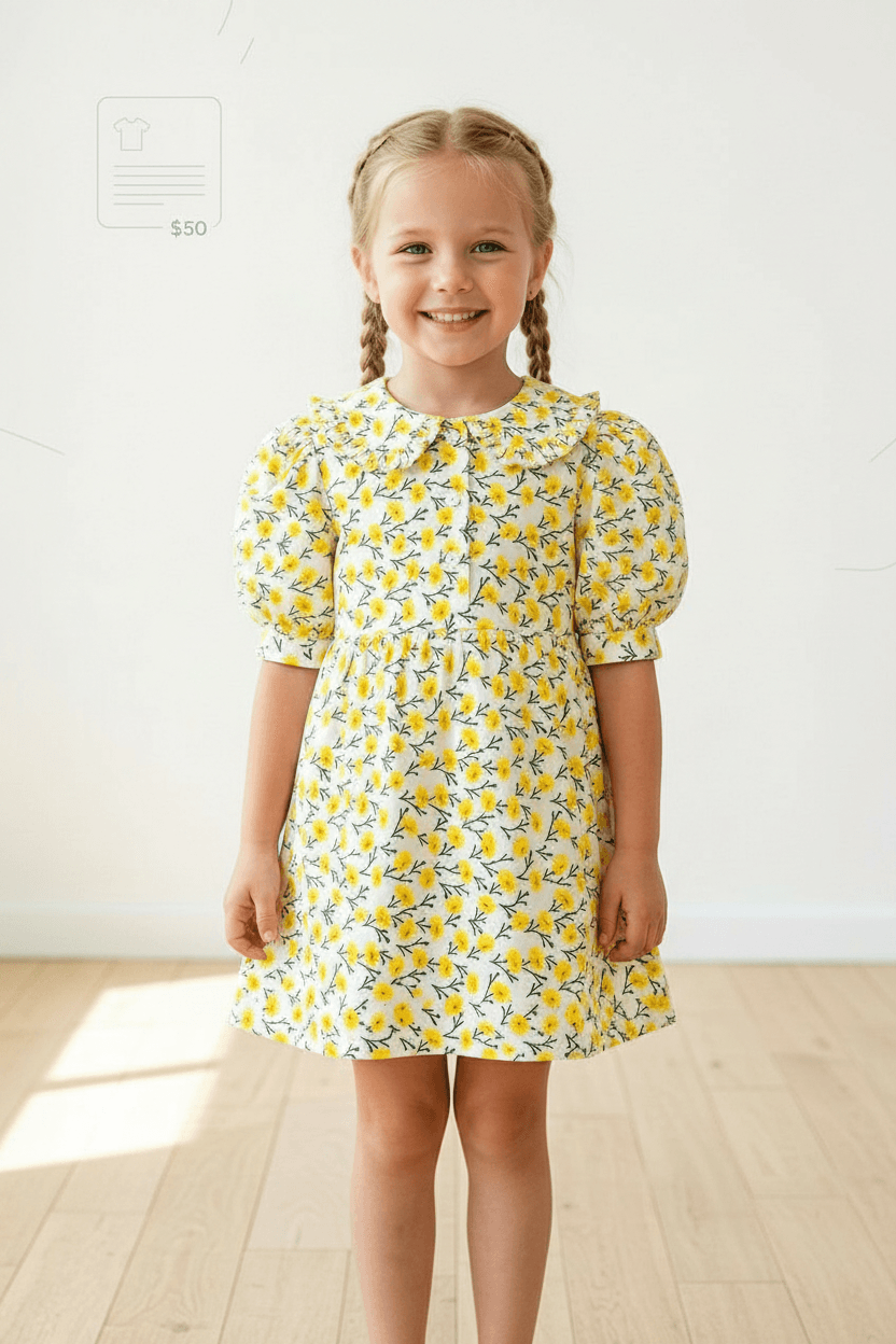 yellow cotton frock M260008