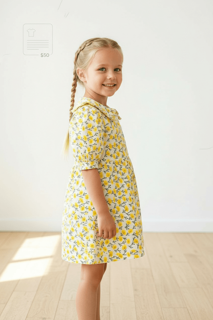 yellow cotton frock M260008