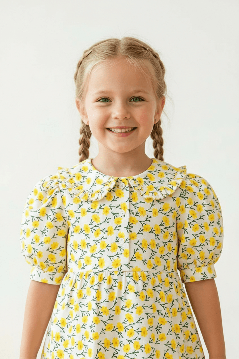 yellow cotton frock M260008