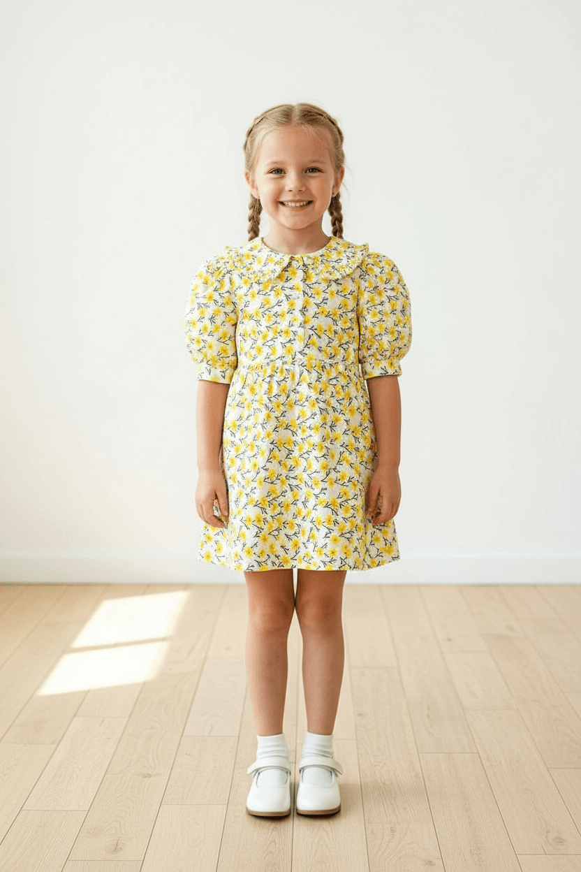 yellow cotton frock M260008