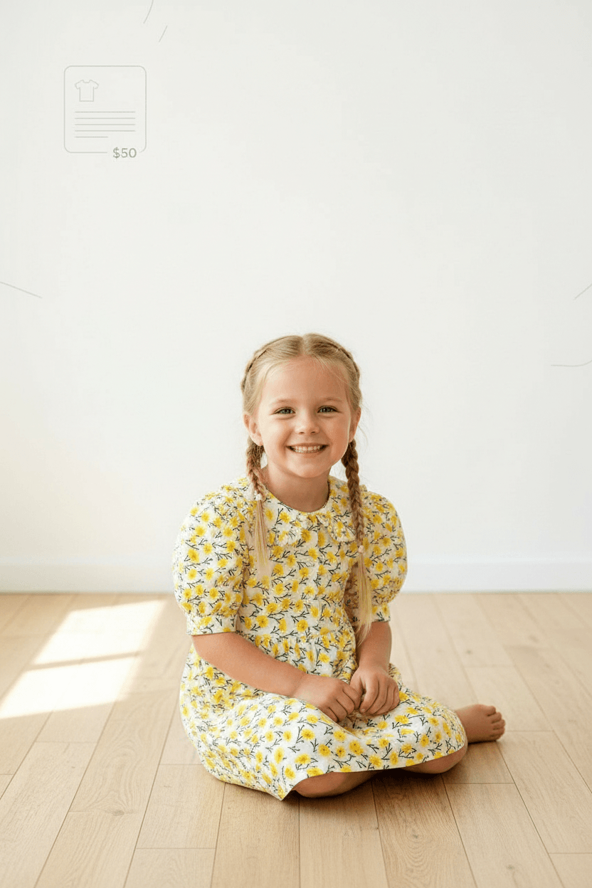 yellow cotton frock M260008