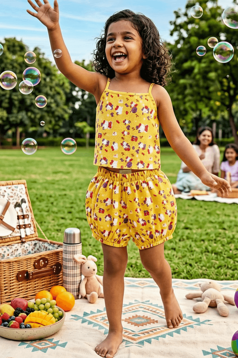 yellow cotton co ord set M260012