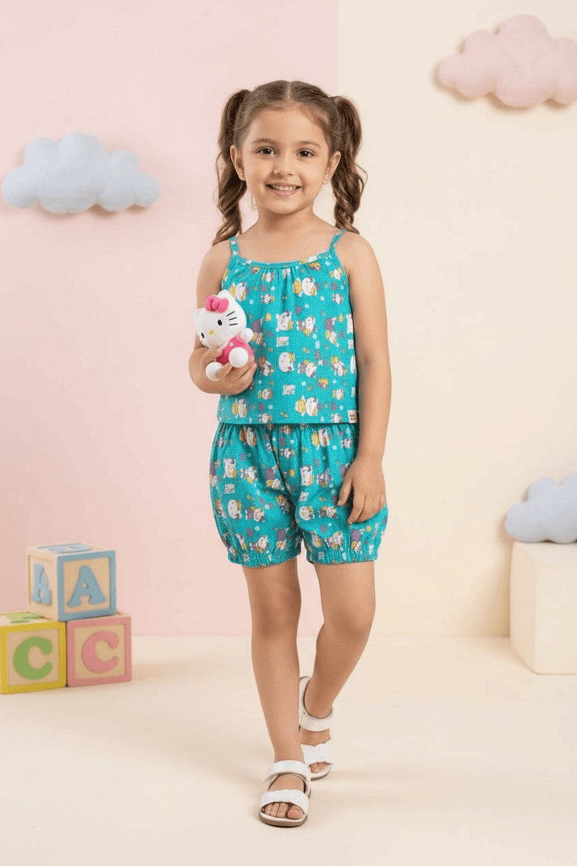 green cotton co ord set M260013