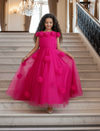 Girls Magenta Gown length Party dress M231201