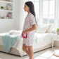 Girls Pink printed night suit set with shorts