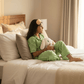 Girls Green stripes night suit set