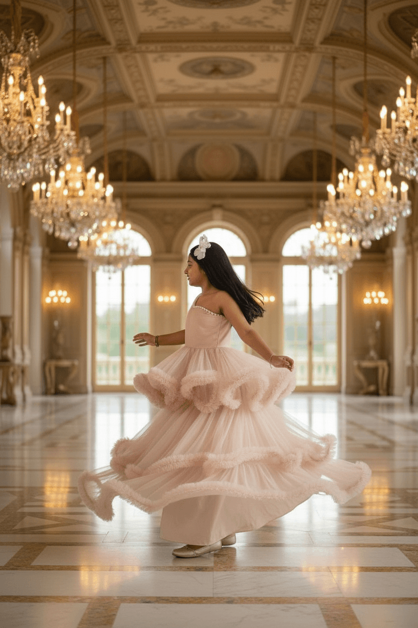 Girls Champagne Gown length Party dress M232201
