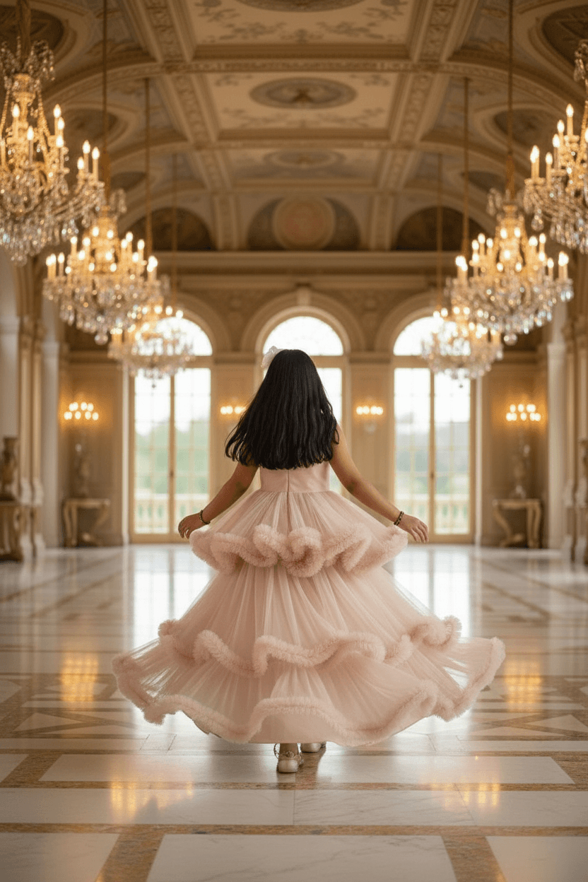 Girls Champagne Gown length Party dress M232201