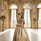 Girls gold gown length dress m250288