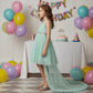 Girls green knee length Party frock m234001