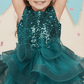Girls Green knee length Party frock m240019
