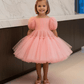 SALE Girls Peach knee length Party frock M240009