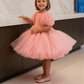 SALE Girls Peach knee length Party frock M240009