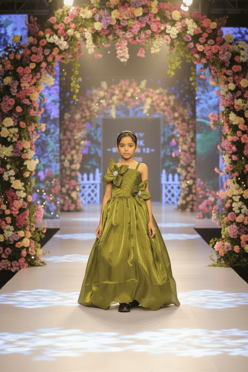 Green Designer Party Wear Gown