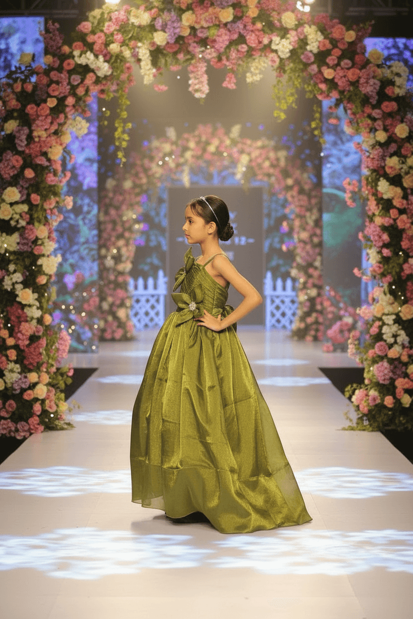 Green Designer Party Wear Gown