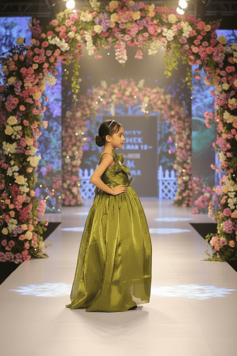 Green Designer Party Wear Gown