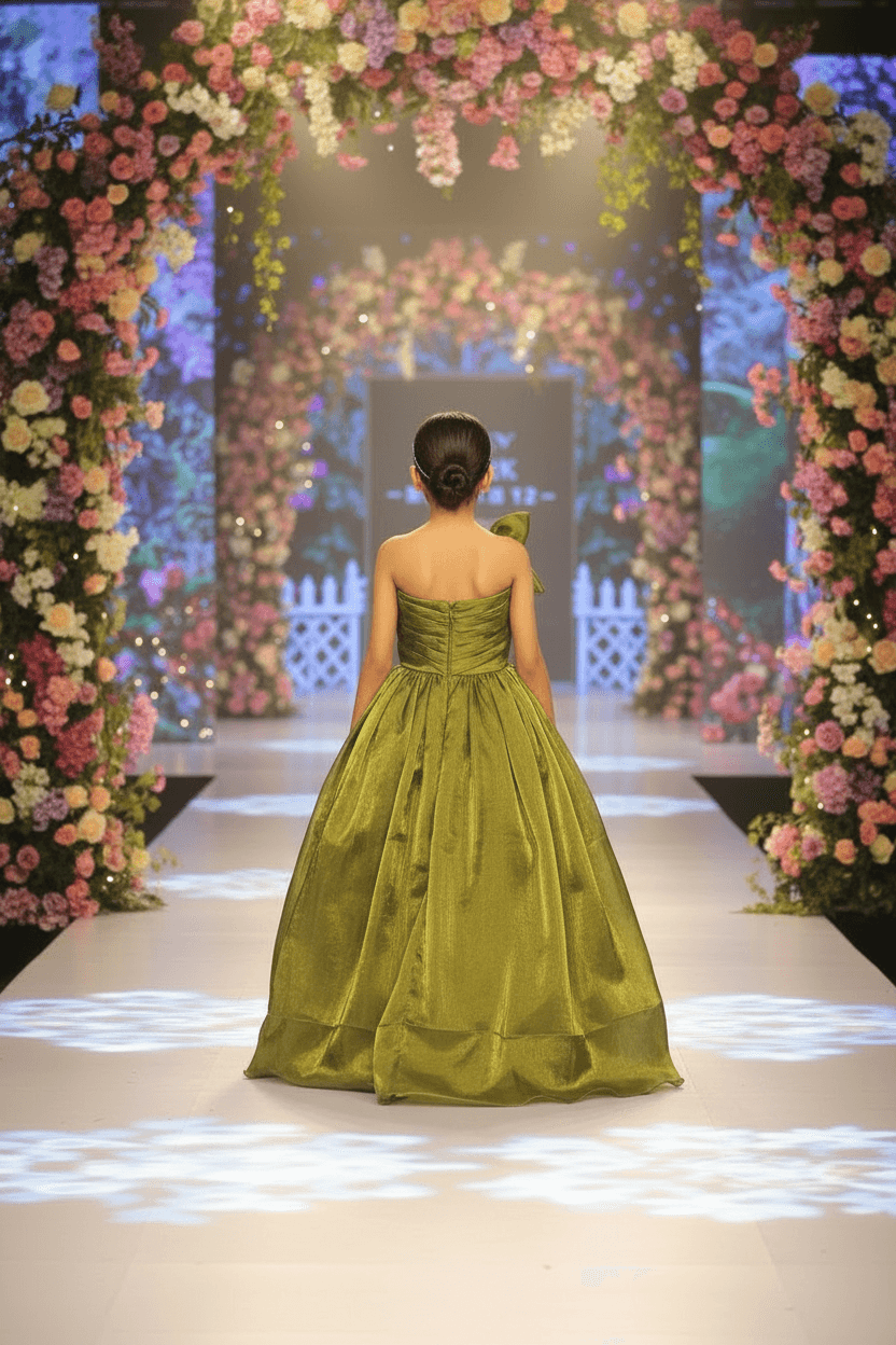 Green Designer Party Wear Gown