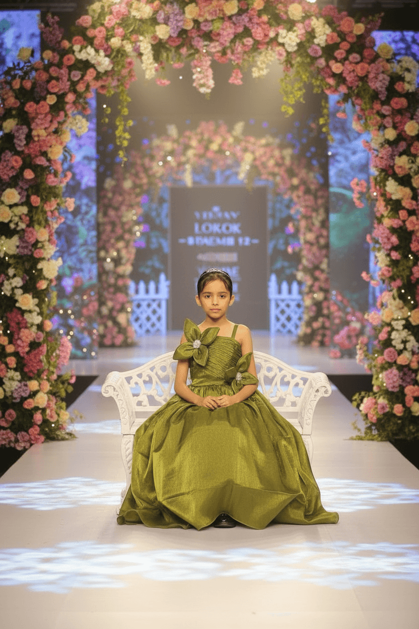 Green Designer Party Wear Gown