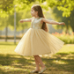 Girls golden knee length Party frock M234201