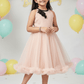 Girls champagne knee length Party frock m234101