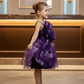 Girls purple knee length Casual frock M240053