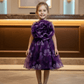 Girls purple knee length Casual frock M240053