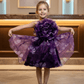 Girls purple knee length Casual frock M240053