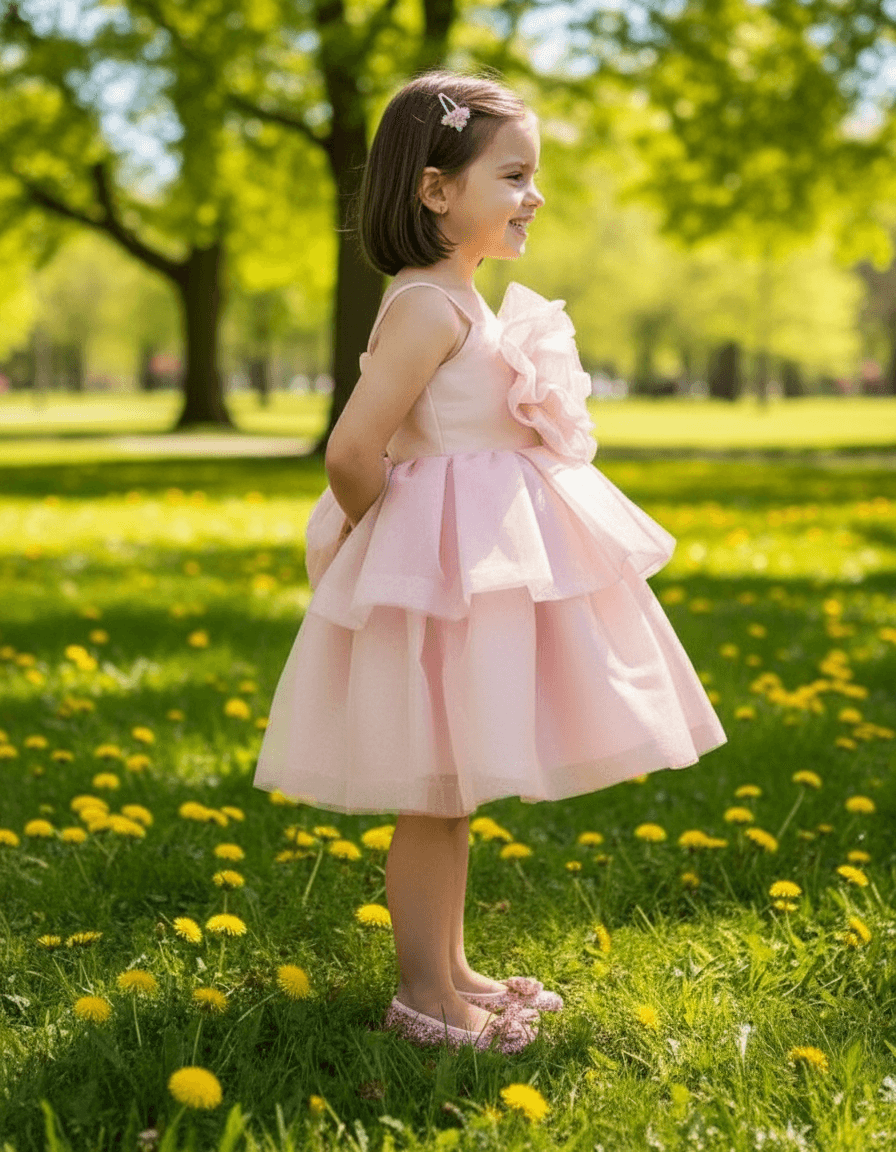 Girls champagne  Party frock m240016