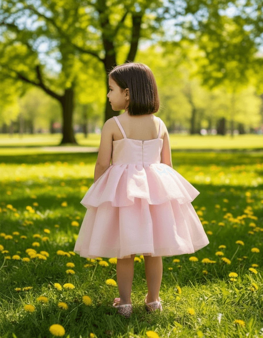 Girls champagne  Party frock m240016