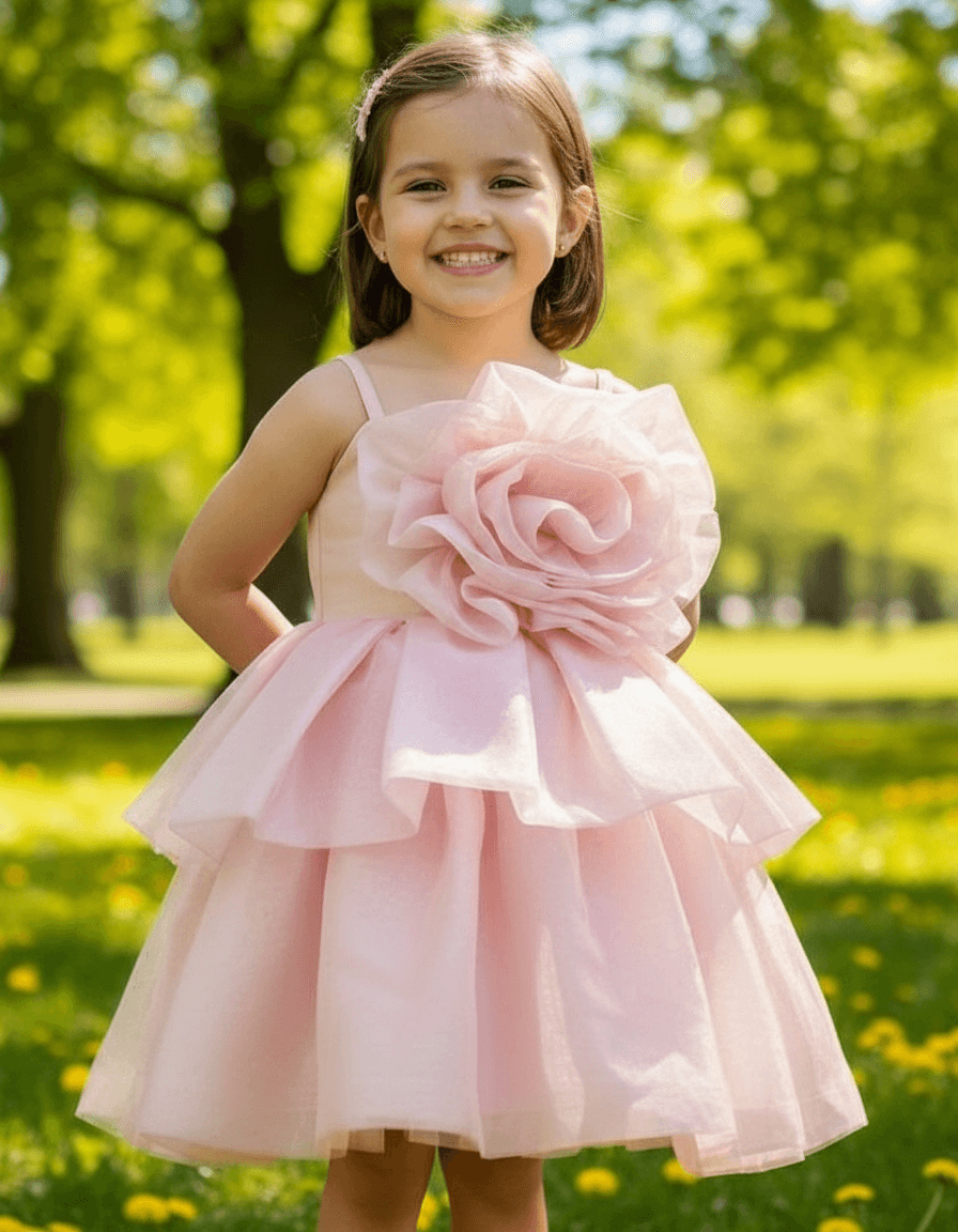 Girls champagne  Party frock m240016