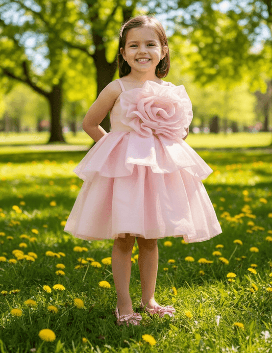 Girls champagne  Party frock m240016