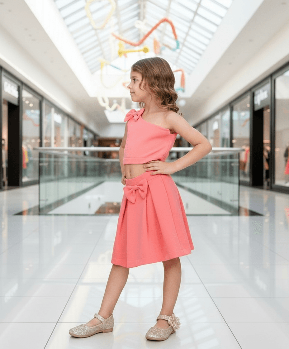Girls knee length coord set