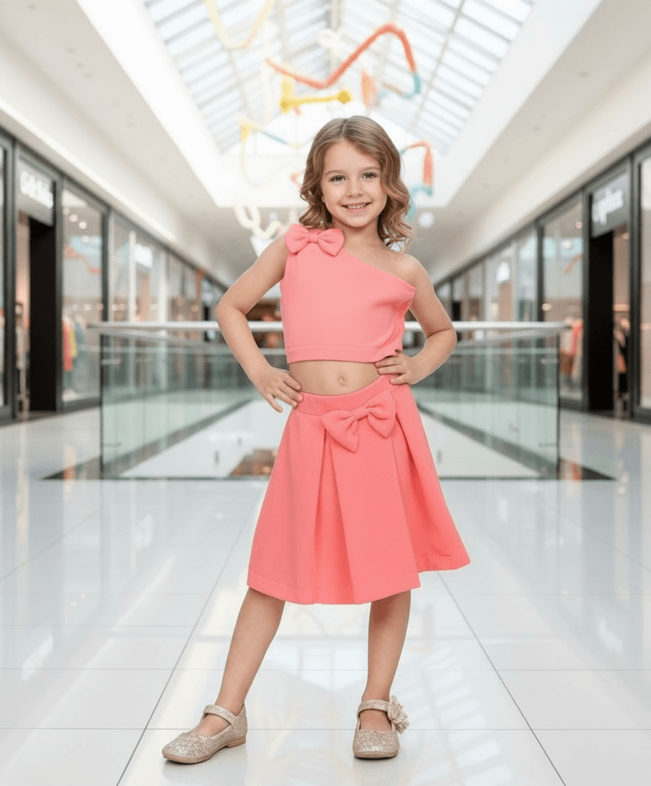 Girls knee length coord set