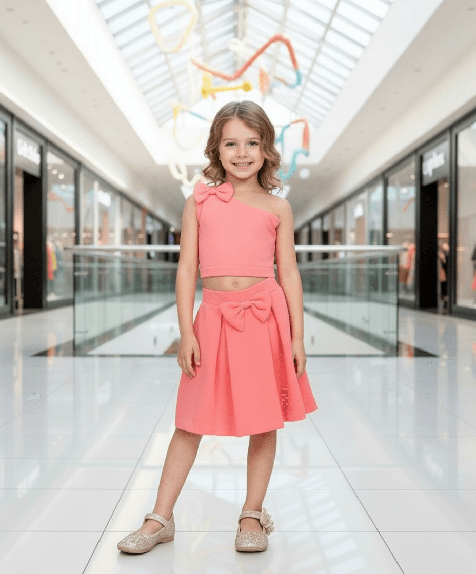 Girls knee length coord set