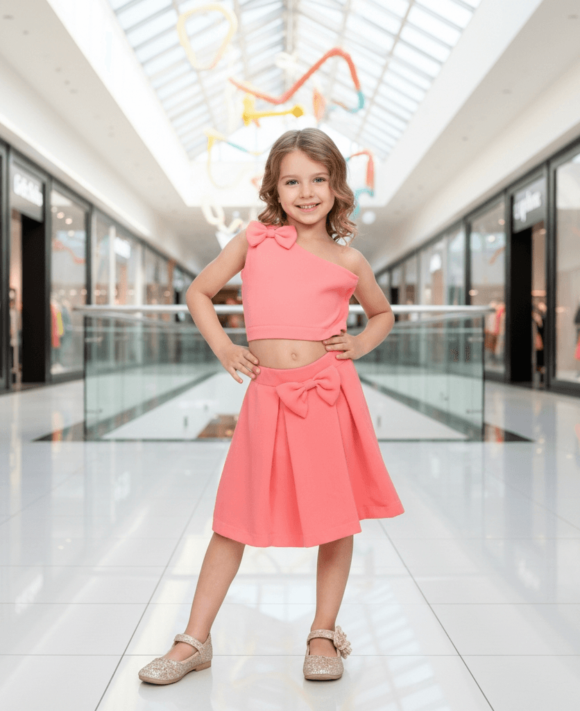 Girls knee length coord set