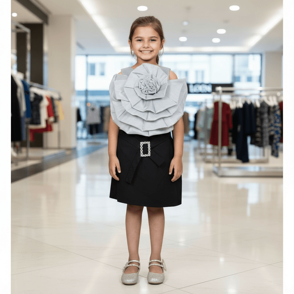 Girls premium skirt and top clothing set-M250018