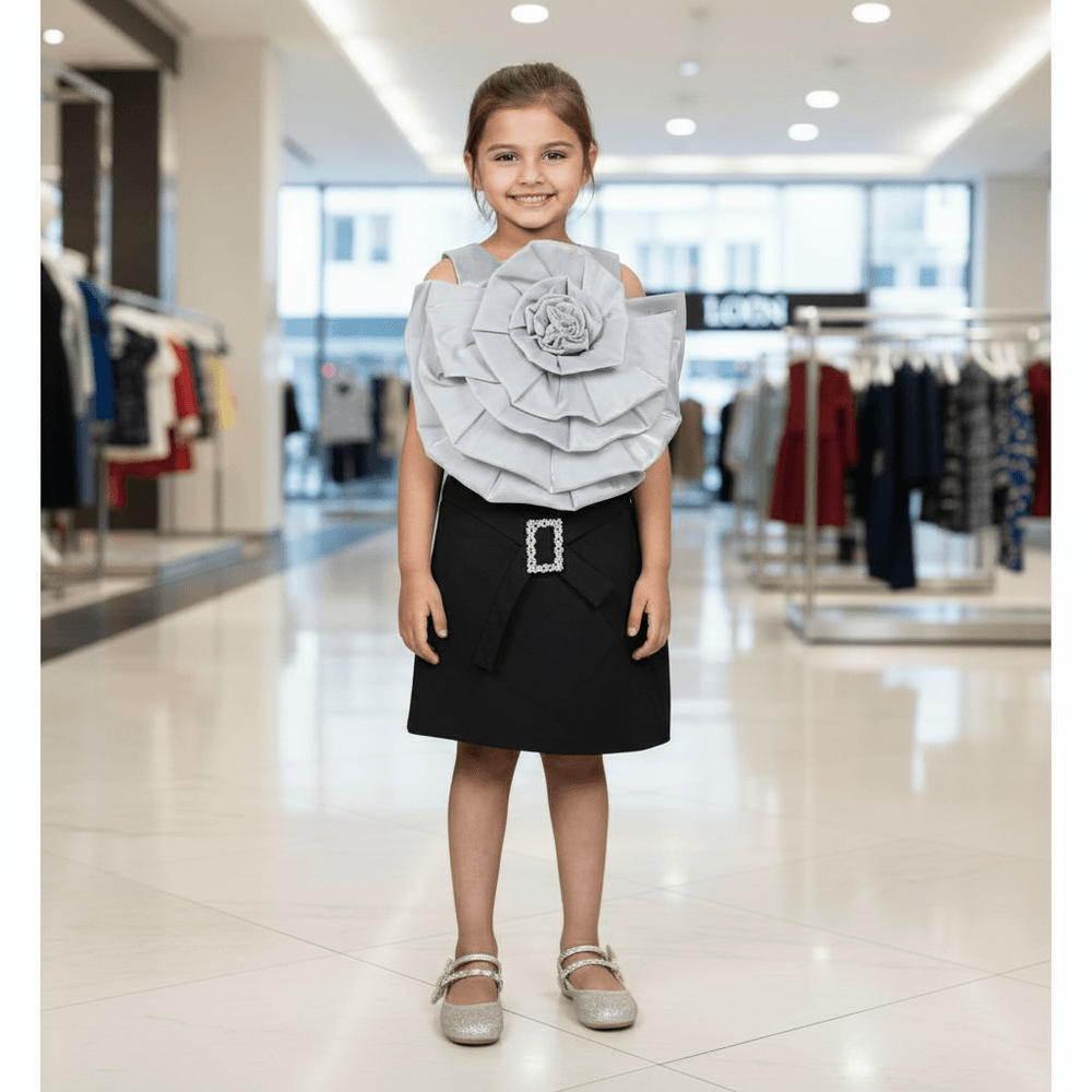 Girls premium skirt and top clothing set-M250018
