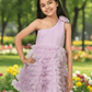 SALE Purple One Shoulder Lilac Frilled Dress For Girls M232901