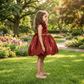 Girls Maroon one shoulder Party frock-m250004