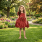Girls Maroon one shoulder Party frock-m250004