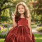 Girls Maroon one shoulder Party frock-m250004