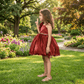 Girls Maroon one shoulder Party frock-m250004