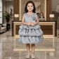 Girls Grey Tulle Party Dress, Sleeveless Layered skirt, knee length -m250006