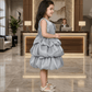 Girls Grey Tulle Party Dress, Sleeveless Layered skirt, knee length -m250006