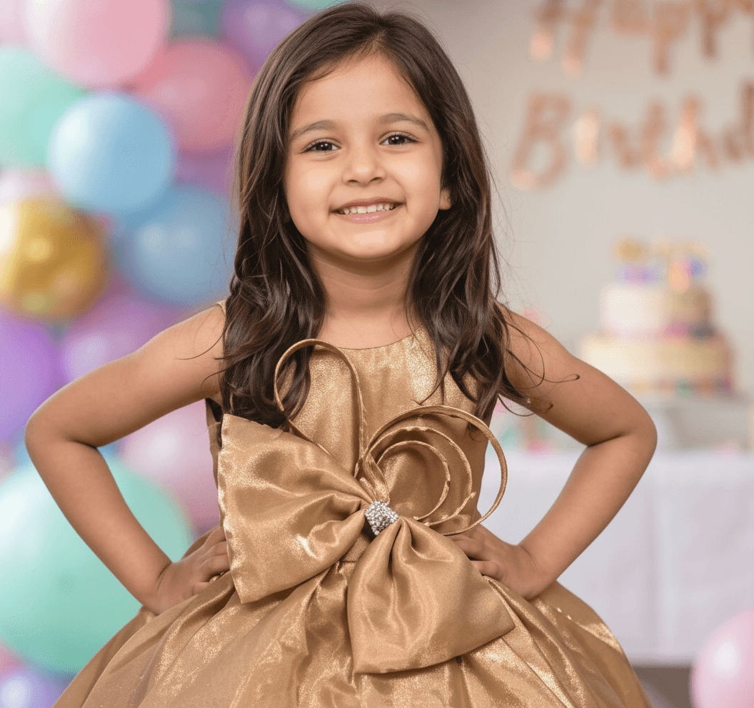 SALE Girls Copper Tulle Party Dress-m250009