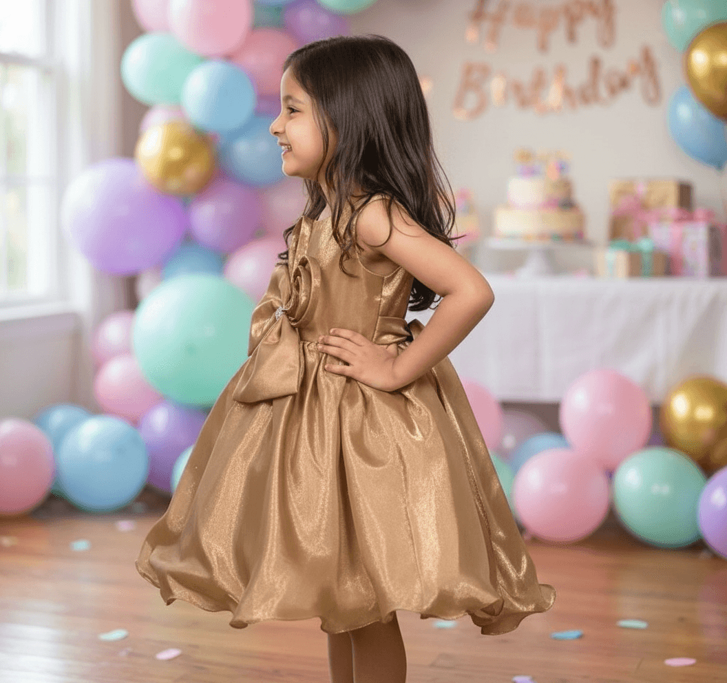 SALE Girls Copper Tulle Party Dress-m250009