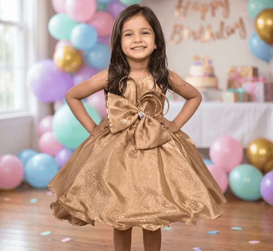 Girls Copper Tulle Party Dress, Shoulder Straps Layered skirt, knee length-m250009