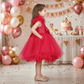 Girls Magenta one shoulder Layered frock m250002