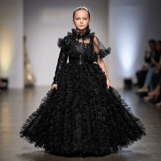 Girls Black Gown length dress M230901