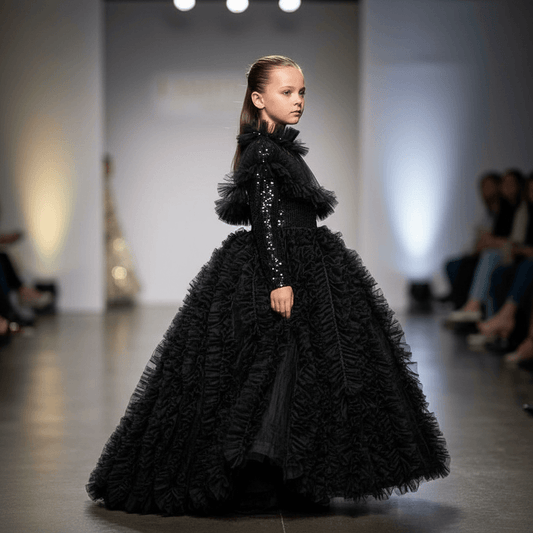 Girls Black Gown length dress M230901